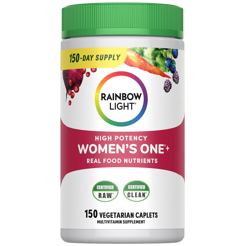 Rainbow Light Womens One High-Potency Daily Multivitamin, Womens Multivitamin Provides High-Potency Immune Support, With Vitamin C, Biotin and Ashwagandha, Vegetarian, 150 Count Women's One 150 Count (Pack of 1) - BeesActive Australia