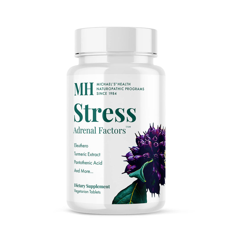 Michael's Health Naturopathic Programs Stress Adrenal Factors - 60 Vegetarian Tablets - Nutrients to Nourish the Adrenal Glands - With Turmeric & Ashwagandha - Stimulant Free - 20 Servings 60 Count (Pack of 1)