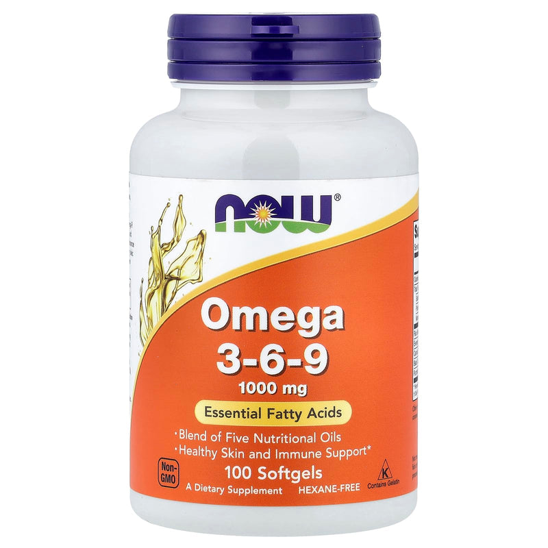 Now Foods Omega 3-6-9, 1,000 mg, 100 Softgel Flax 1 Count (Pack of 1)