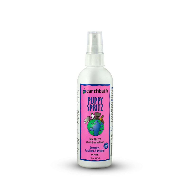 earthbath, Wild Cherry 3-in-1 Puppy Deodorizing Spritz - Dog Odor Eliminator for Strong Odor, Cruelty-Free Dog Cologne, Dog Wash Spray, Made in USA, Dog Bathing Supplies - 8 Oz (1 Pack) - BeesActive Australia