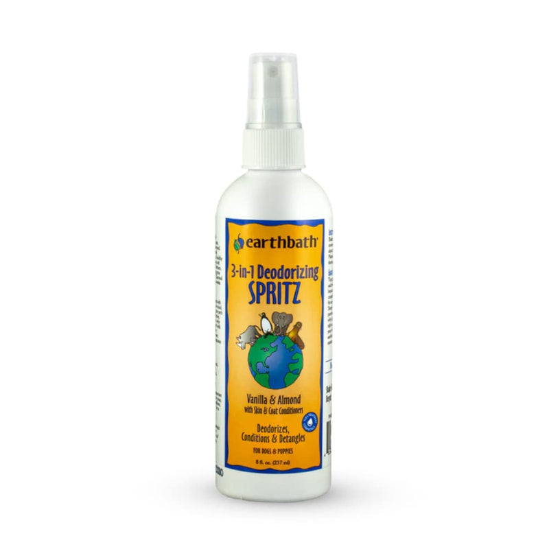 earthbath, Vanilla & Almond 3-in-1 Dog & Puppy Deodorizing Spritz - Dog Odor Eliminator for Strong Odor, Cruelty-Free Dog Cologne, Dog Wash Spray, Made in USA, Dog Bathing Supplies - 8 Oz (1 Pack) 8 Fl Oz (Pack of 1) Orange - BeesActive Australia