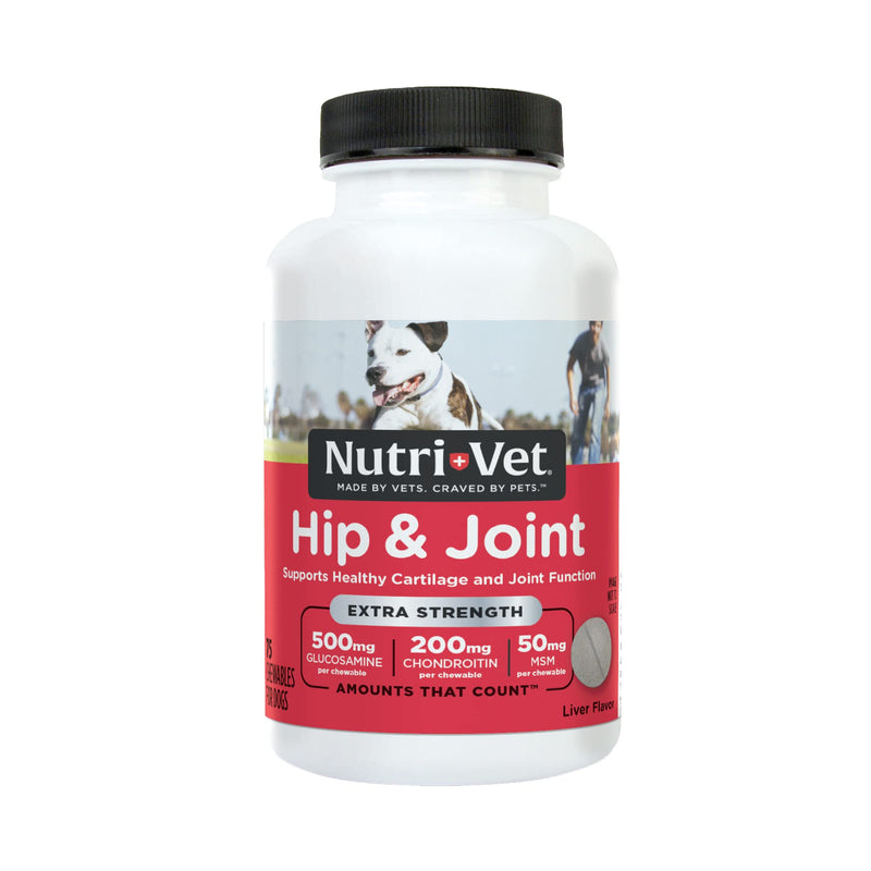 Nutri-Vet Hip & Joint Chewable Dog Supplements | Formulated with Glucosamine & Chondroitin for Dogs | 75 Count - BeesActive Australia