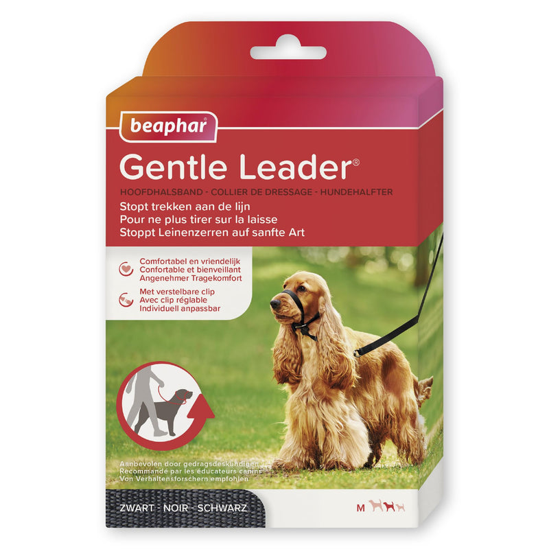 Beaphar | Gentle Leader | Head Collar for Medium Dogs | Stops Pulling On The Lead | Training Aid with Immediate Effect | Endorsed by Behaviourists | Black x 1 - BeesActive Australia