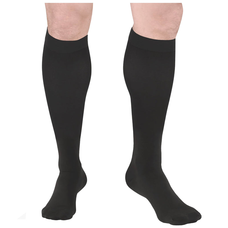 Truform Surgical Stockings, 18 mmHg Compression for Men and Women, Knee High Length, Closed Toe Black Medium (1 Pair)