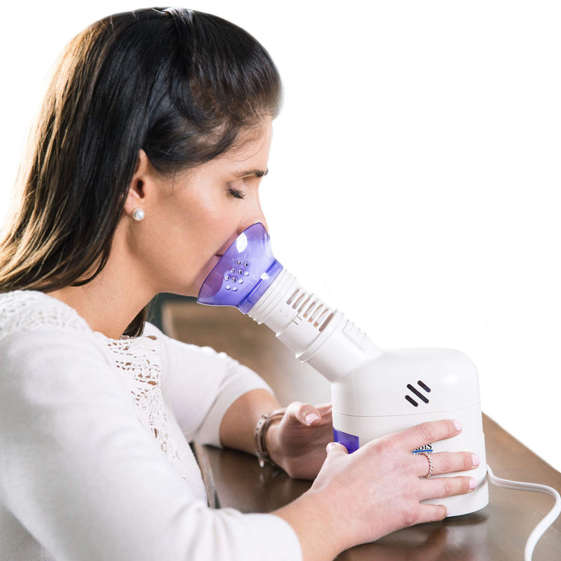 MABIS Facial Steamer, Steam Inhaler, FSA Eligible, Vaporizer or Vocal Steamer with Aromatherapy Diffuser and Soft Face Mask for Cleansing, Sinus Pressure, Congestion, Colds and Cough, 25mL - BeesActive Australia