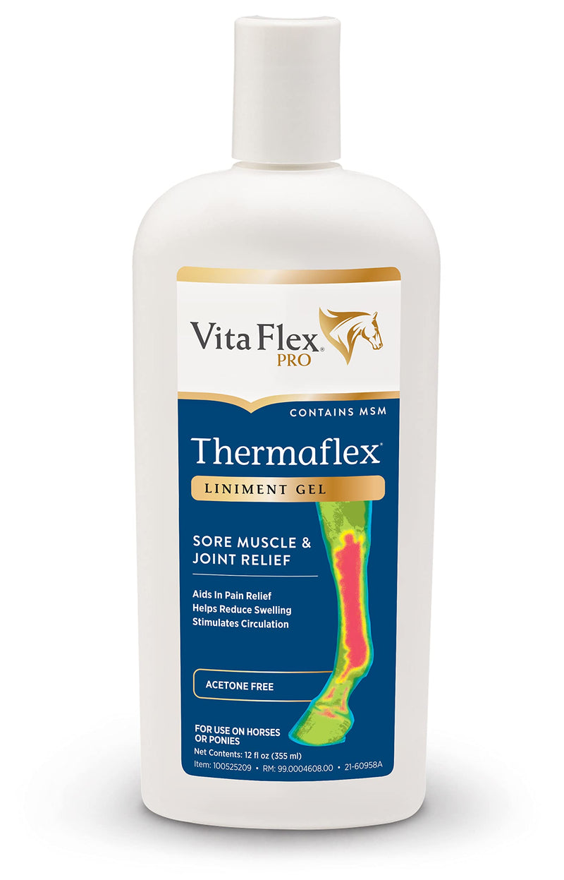Thermaflex Liniment Gel for Sore Muscles and Joint Relief in Horses 12 Fluid Ounces 12 Ounce Gel - BeesActive Australia