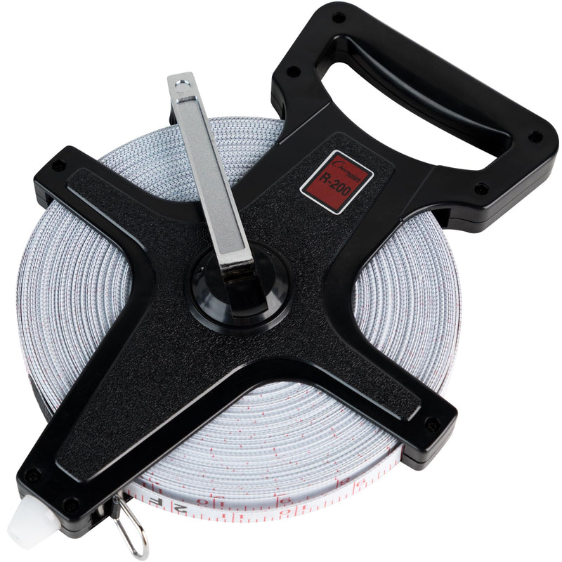Champion Sports Open Reel Measuring Tapes – Durable Hand Crank with Metal Spike, Dual-Sided Feet & Meters, Perfect for Track & Field and Long Jump, 200 Feet/60 Meters 60 m