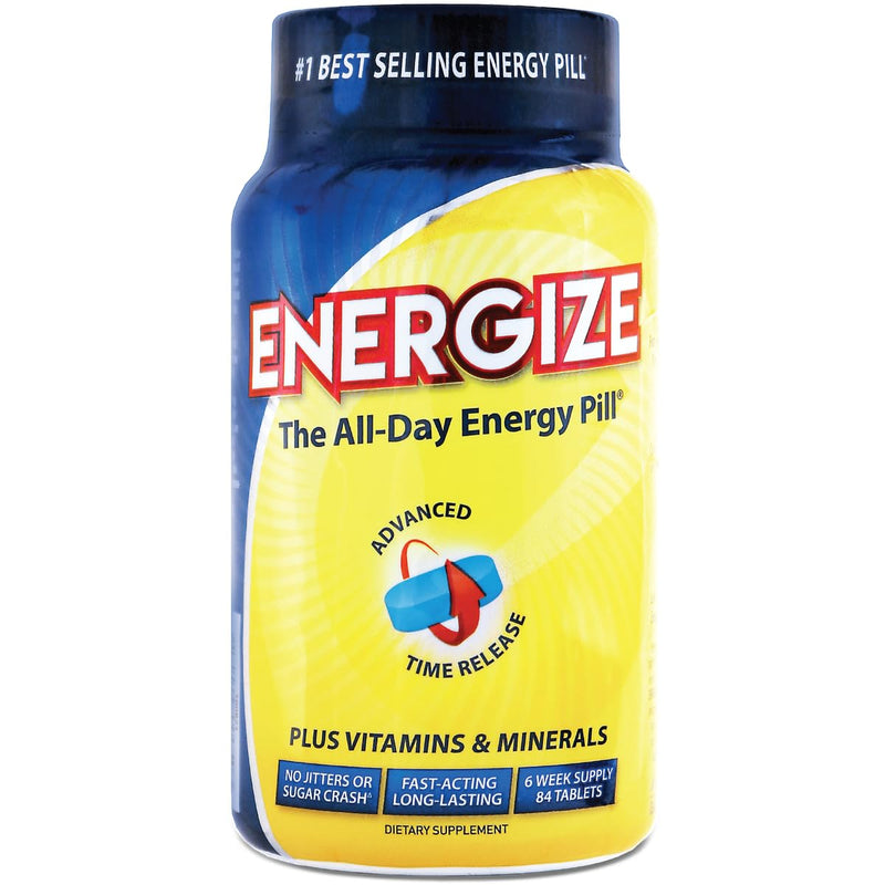 iSatori Energize Caffeine Pills - Fast Acting Energy Pill - Healthy Focus & Nootropic Brain Supplement - Improved Alertness & Clarity, Preworkout for Men & Women - All Day Energy (84 Count) - BeesActive Australia