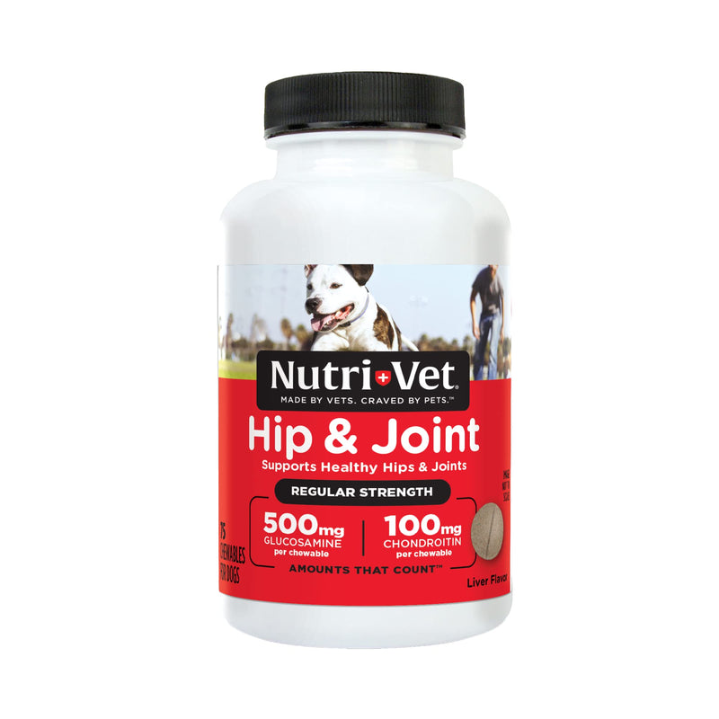 Nutri-Vet Hip & Joint Chewable Dog Supplements | Formulated with Glucosamine & Chondroitin for Dogs | 75 Count - BeesActive Australia