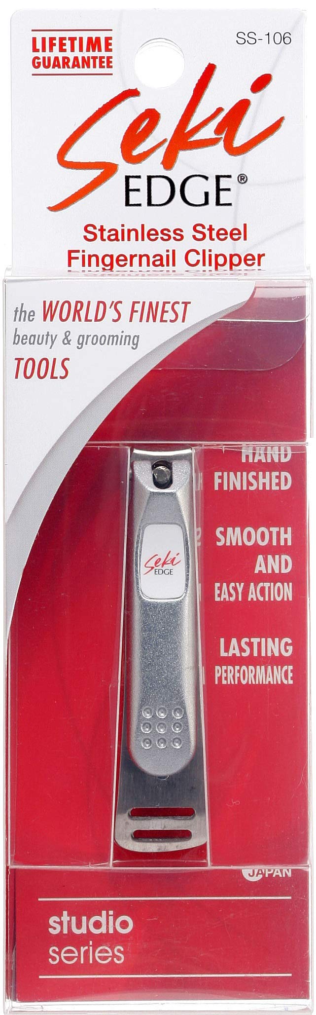 Seki Edge Nail Clippers (SS-106) - Stainless Steel Fingernail Clippers for Men & Women - Sharp Cutting Edges for Thick Nails - Professional & Home Use - Made in Japan - BeesActive Australia