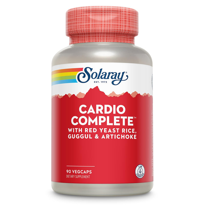 SOLARAY Cardio Complete with Red Yeast Rice, Guggul & Artichoke Extracts, Plus B Vitamins and More - Lab Verified, 60-Day Guarantee - 45 Servings, 90 VegCaps