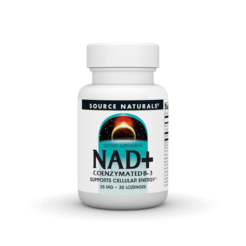 Source Naturals NAD+, Coenzymated B-3, 25 mg - 30 Lozenges | Supports Cellular Energy*