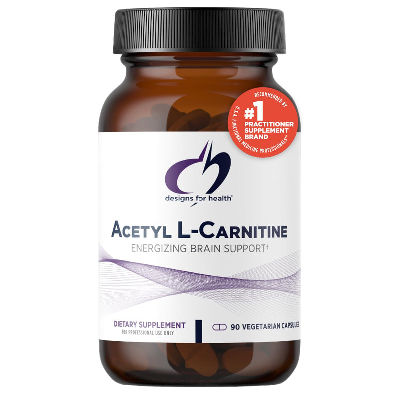Designs for Health Acetyl L-Carnitine Capsules 800mg - Energizing Brain Support - Non-GMO, Vegetarian Acetyl L-Carnitine HCl Supplement (90 Capsules) Standard Packaging - BeesActive Australia
