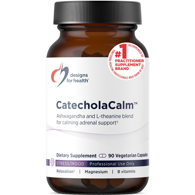 Designs for Health CatecholaCalm - Adaptogenic Herbs + Vitamins for Mood, Calm Support with L-Theanine, Passion Flower + Phosphatidylserine - Non-GMO Supplement (90 Capsules) Standard Packaging