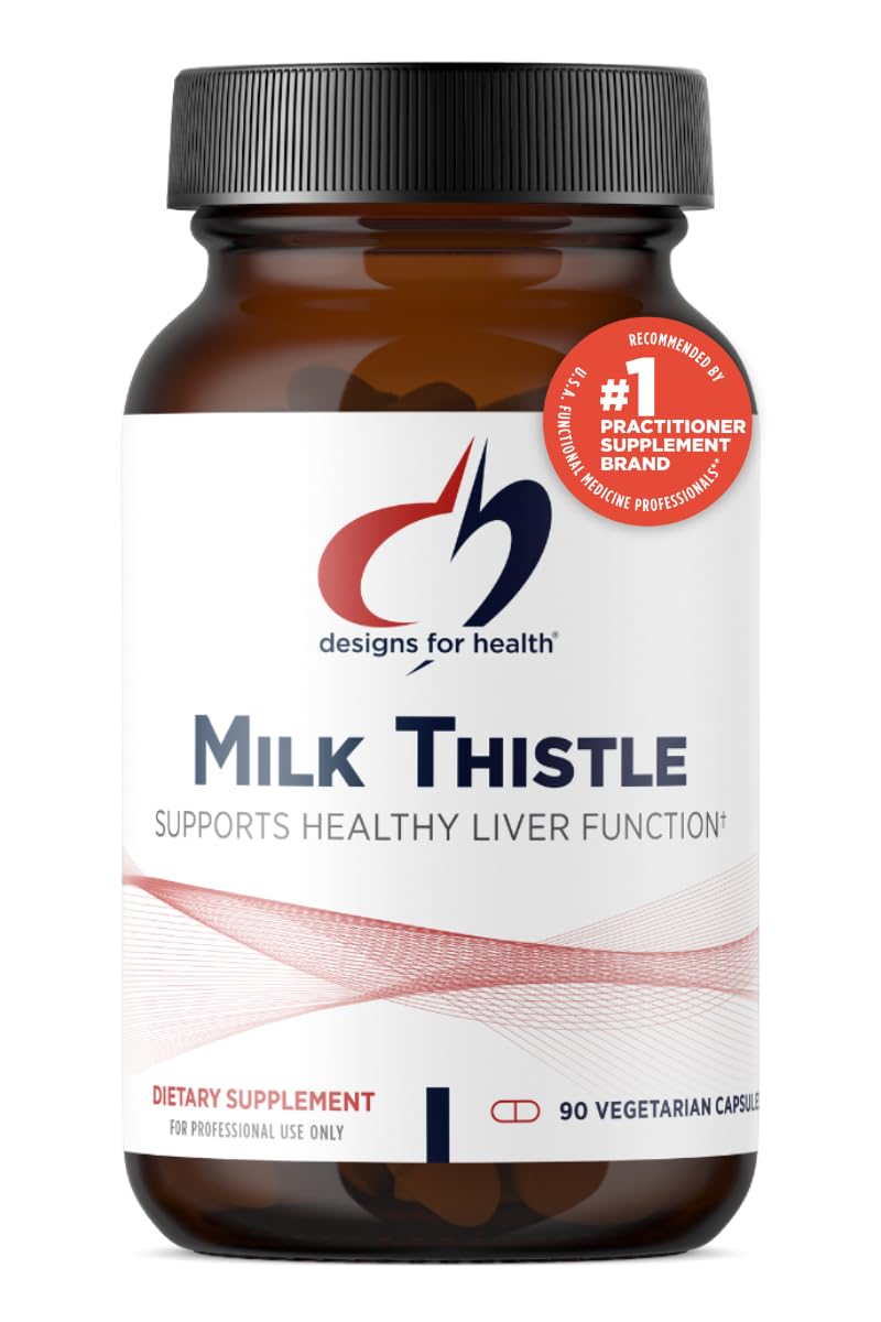 Designs for Health Milk Thistle Extract - Highly Standardized to 80% Silymarin from Milk Thistle Seed - Liver + Detox Support Supplement with Sunflower Lecithin to Improve Absorption (90 Capsules) Standard Packaging