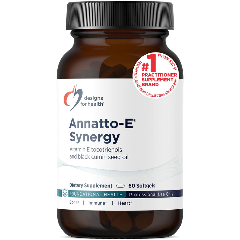 Designs for Health Annatto Tocotrienols with Black Cumin Seed Oil - Annatto-E Synergy Groundbreaking Vitamin E Supplement, Antioxidant Support with Gamma + Delta Tocotrienols (60 Softgels) Standard Packaging