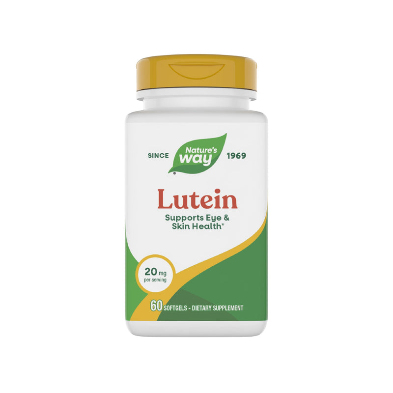 Nature's Way Lutein, Supports Eye & Skin Health*, 20 mg per Serving, 60 ct | Softgels Promote Healthy Retina Function*, Supports Skin Hydration & Elasticity*, 20 mg FloraGLO Lutein per Serving