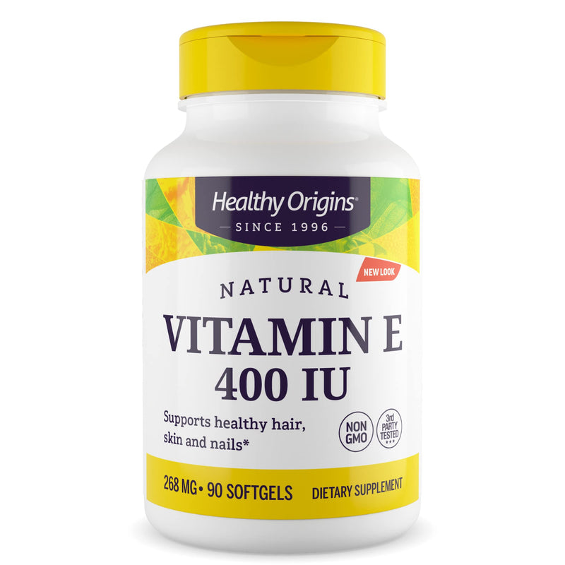 Healthy Origins Vitamin E 400 IU, Natural Mixed Tocopherols, 90 Softgels 90 Count (Pack of 1)