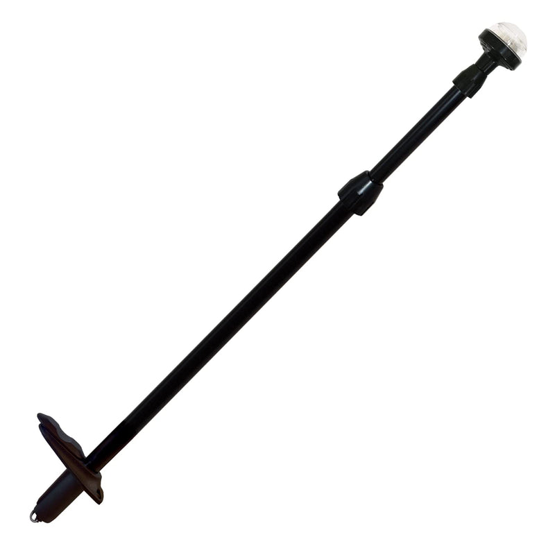 SeaSense Telescoping All-Round Stern Light - - 2 Nautical Mile Range - Adjustable, Stowable Chrome Light for Boats, Kayaks, Canoes & Pontoons up to 39 Feet - Meets USCG Requirements black w/ black nylon base (26" TO 48") - BeesActive Australia