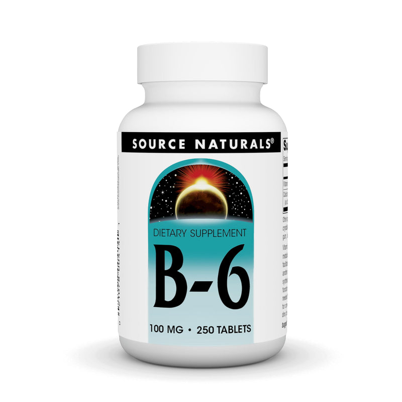 Source Naturals Vitamin B-6, 100 mg Immune System Support - 250 Tablets