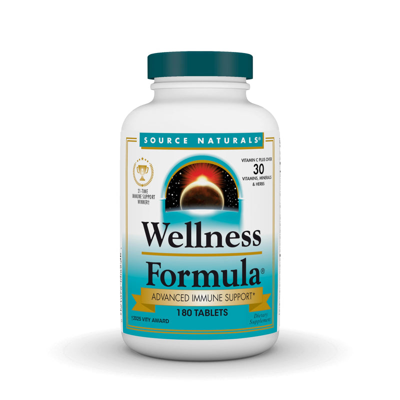 Source Naturals Wellness Formula, Advanced Immune Support* - 180 Tablets | Bio-Aligned Vitamins & Herbal Defense with Vitamin C Plus 30 other Vitamins, Minerals & Herbs for Immune System Support* 180 Count (Pack of 1)