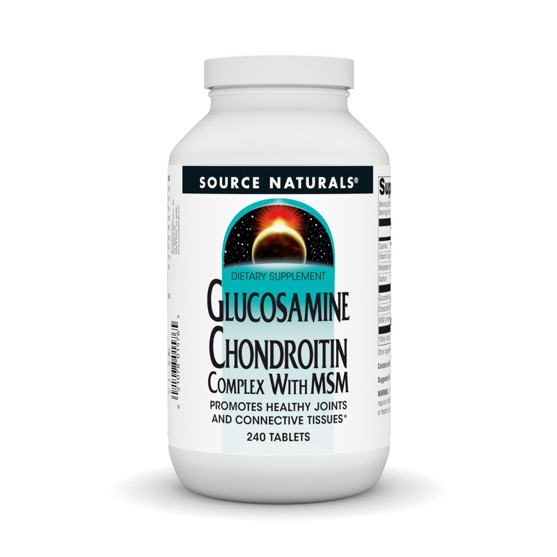 Source Naturals Glucosamine Chondroitin Complex with MSM, Promotes Healthy Joints and Connective Tossues* - 240 Tablets 240 Count (Pack of 1)