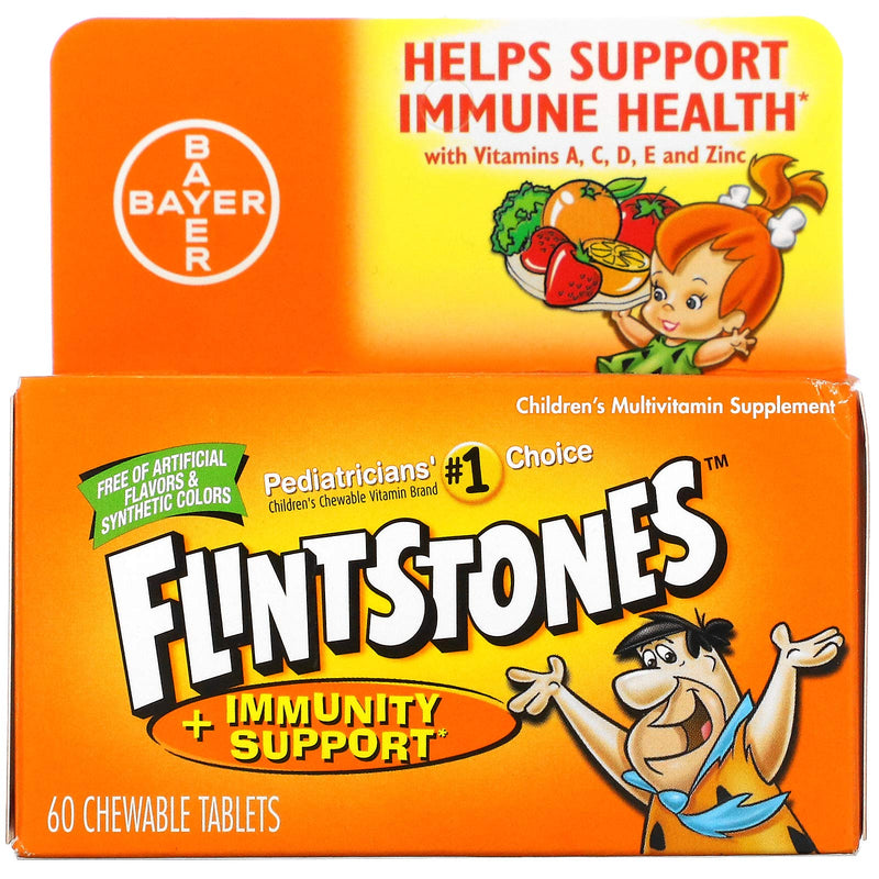 Flintstones Multivitamin + Immunity Support Chewables - Fruit Flavor - 60 ct 1 Count (Pack of 60)