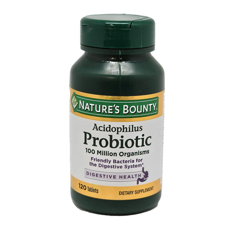 Nature's Bounty Probiotic Acidophilus Tablets, 120 tablets Acidophilus Probiotic 120 Count (Pack of 1)