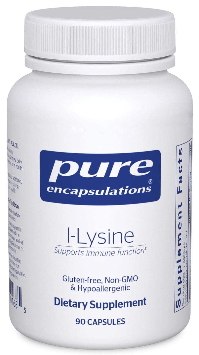 Pure Encapsulations L-Lysine - Essential Amino Acid Supplement for Immune Support & Gum, Lip Health* - with L-Lysine HCl - 90 Capsules Unflavoured 90 Count (Pack of 1) - BeesActive Australia