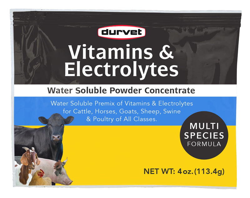 Durvet Vitamins & Electrolytes Conc, 4 oz (113.4g) - PawsPlanet Australia