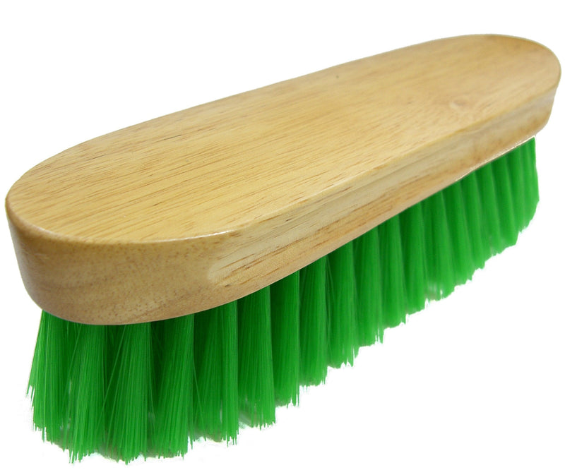 Intrepid International Bedford Horse Brush 9" - Nylon Bristles Brush with Wood Block for Horse Care and Horses Grooming Kit - Medium to Soft Bristles Green - BeesActive Australia