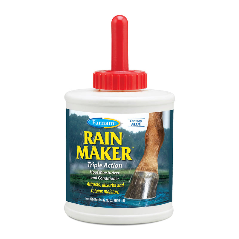 Farnam Rain Maker Triple Action Hoof Oil for Horses Moisturizer and Conditioner, Attracts, Absorbs and Retains Moisture, Contains Aloe, 32 Oz. - BeesActive Australia