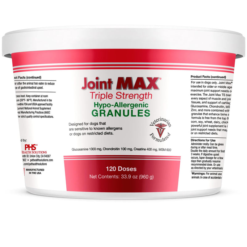 Triple Strength HA Granules for Dogs, Glucosamine, Chondroitin, Creatine, MSM and Antioxidants - Hip and Joint Support Supplement, 120 Doses Granules, 120 Doses - BeesActive Australia
