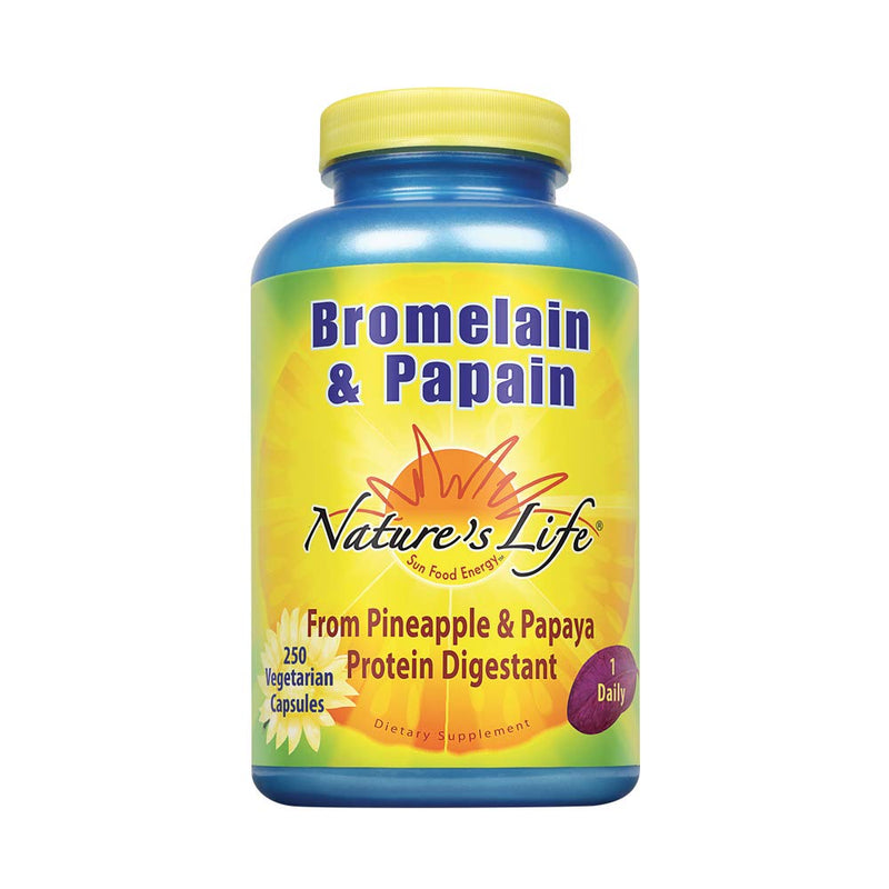 Nature's Life Bromelain & Papain | Proteolytic Enzymes for Digestive Support & Comfort | from Pineapple & Papaya | 250mg (250 CT) 250 Count (Pack of 1) - BeesActive Australia