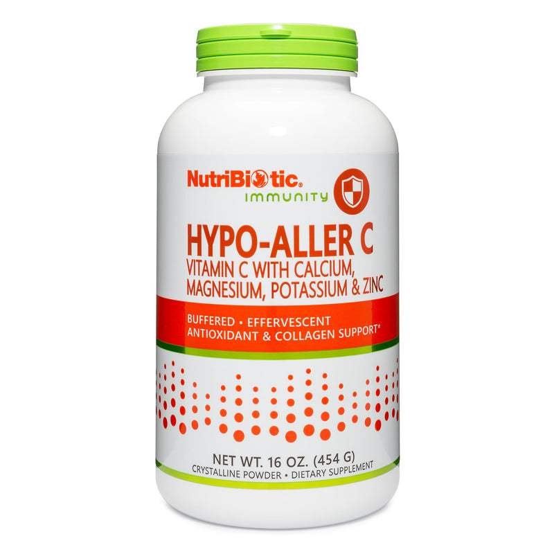 NutriBiotic - Hypo-Aller C Powder Vitamin C & Minerals, 16 Oz | 1300 Mg Vitamin C for Antioxidant & Collagen Support | Buffered with Calcium, Magnesium, Zinc & Potassium | Gluten & GMO Free