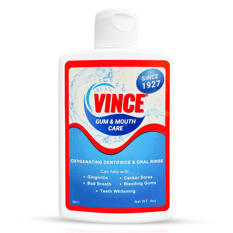 Vince Oxygenated Dentifrice - 2-in-1 Toothpaste & Mouthwash Formula - 4oz 4 Ounce (Pack of 1)