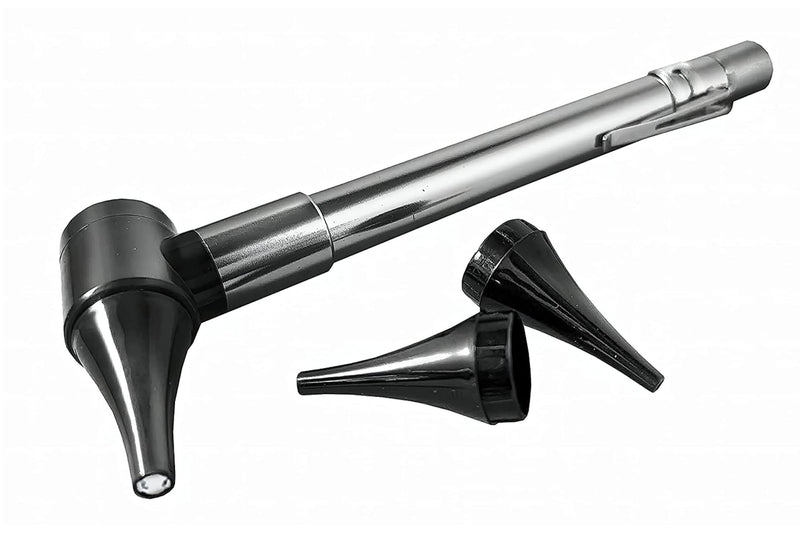Third Generation Dr Mom Slimline Stainless LED Pocket Otoscope with Soft White Natural Hue Light Spectrum in Clamshell Packaging - BeesActive Australia