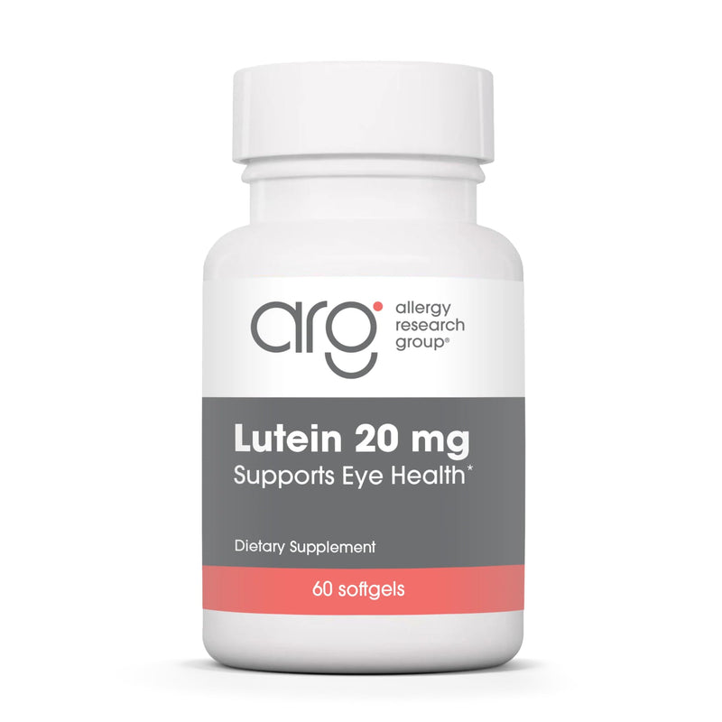 Allergy Research Group ARG Lutein 20 mg Eye Health Carotenoid, 60 Capsules | 20 mg Lutein with 1 mg Zeaxanthin, Carotenoid Antioxidant for Eye Health, Vegetarian and Hypoallergenic