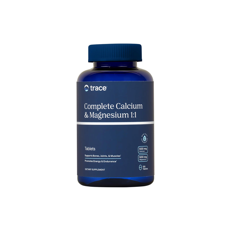 Trace Minerals Cal Mag Supplement, 120 Tablets | Ionic trace minerals blend, Calcium citrate and malate forms, Vitamins C and D, High bioavailability, 2 tablets daily