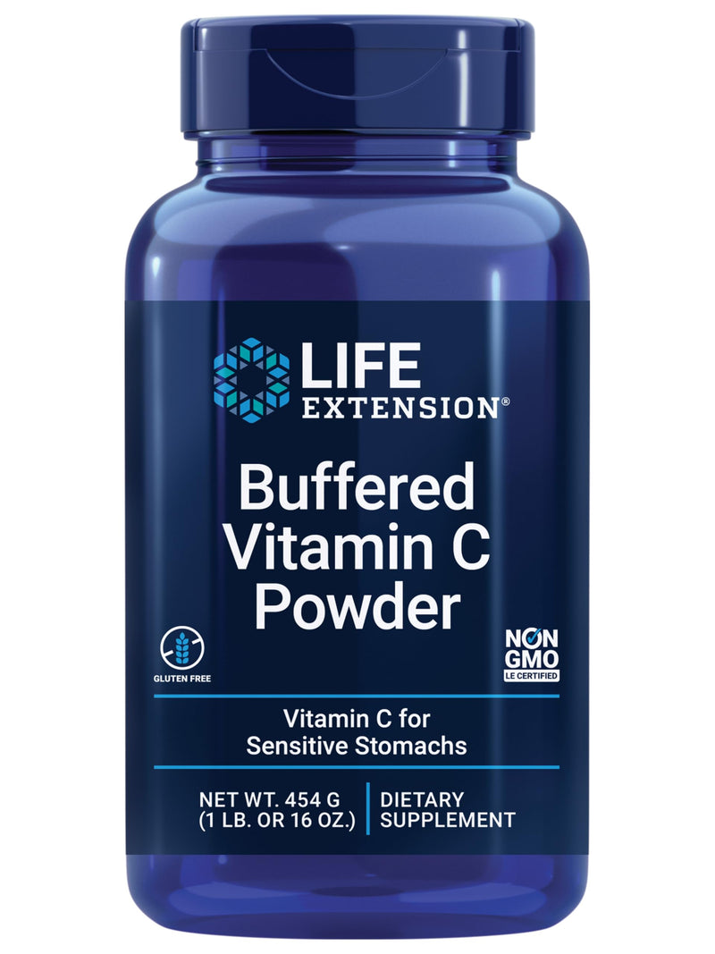 Life Extension Buffered Vitamin C Powder, 454 Grams | With Calcium, Magnesium, Potassium & Zinc, Gentle on Sensitive Stomachs, Gluten-Free, Non-GMO & Vegetarian Standard Packaging