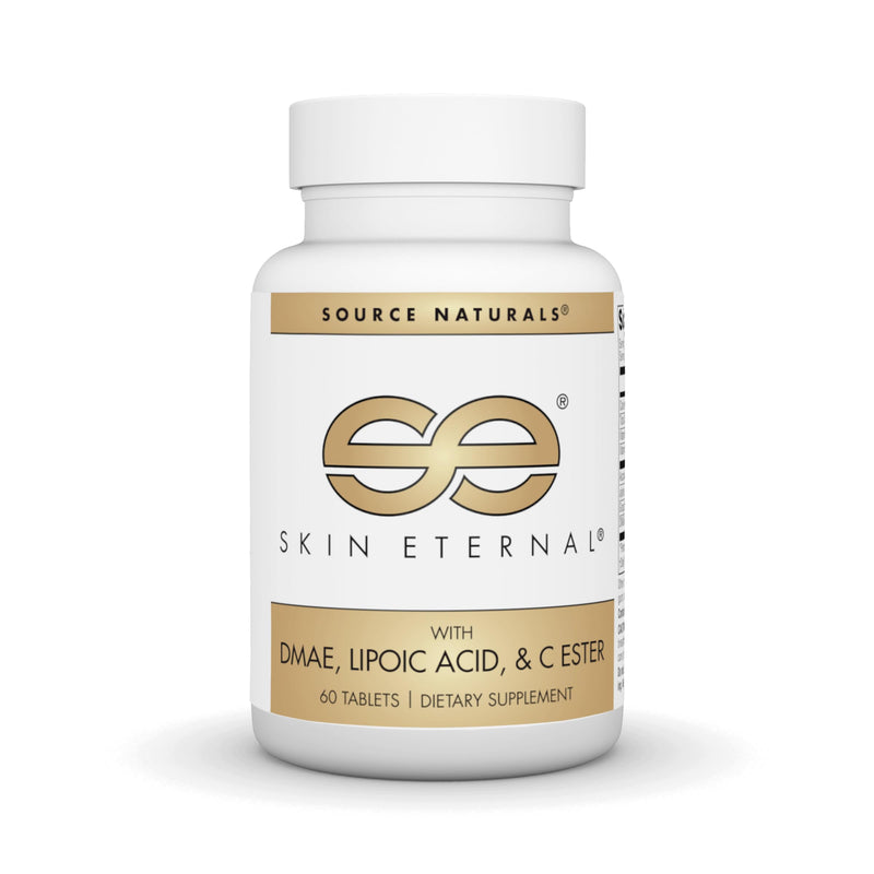 Source Naturals Skin Eternal, 60 Vegan Tablets | Antioxidant Support | with DMAE, LIPOIC ACID, & C ESTER | Contains Soy* 60 Count (Pack of 1)