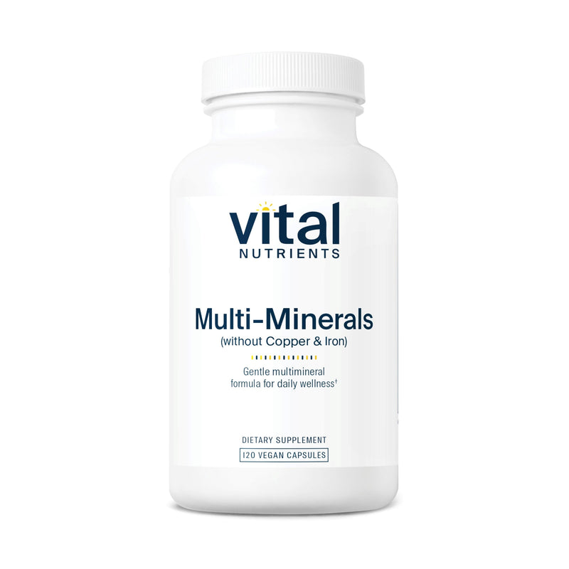 Vital Nutrients Multi-Minerals | Citrate/Malate Formula (No Copper or Iron) | Vegan Daily Multimineral | Gluten, Dairy, Soy Free | Non-GMO | 120 Capsules