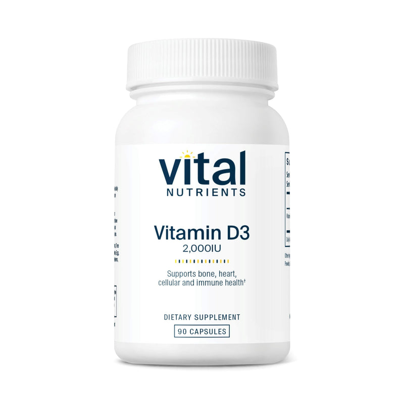 Vital Nutrients Vitamin D 2000 IU - Vitamin D3 Supplement - Healthy Bones, Teeth, Muscles*- Cellular & Immune Function - Calcium Absorption - Gluten, Dairy and Soy Free - 90 Capsules 90 Count (Pack of 1)