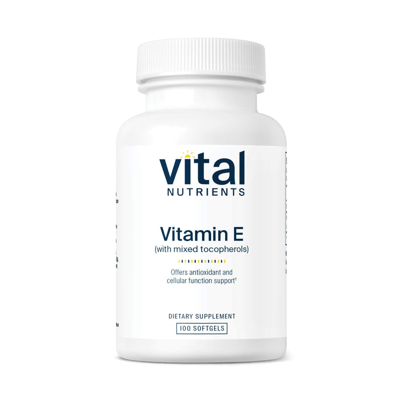 Vital Nutrients Vitamin E with Mixed Tocopherols | Potent Antioxidant Supplement to support Cardiovascular Health* | Gluten and Dairy Free | 100 Softgels - BeesActive Australia