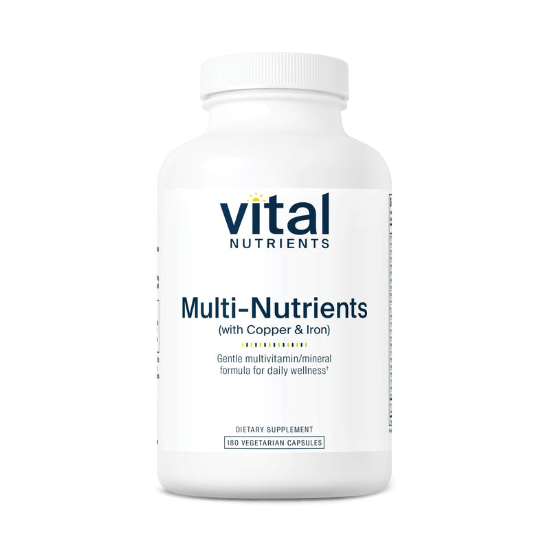 Vital Nutrients Multi-Nutrients 4 - Citrate/Malate Formula (with Copper and Iron) - Multi Vitamin/Mineral Formula with Potent Antioxidants - Bioavailable Form - Non-GMO - 180 Capsules