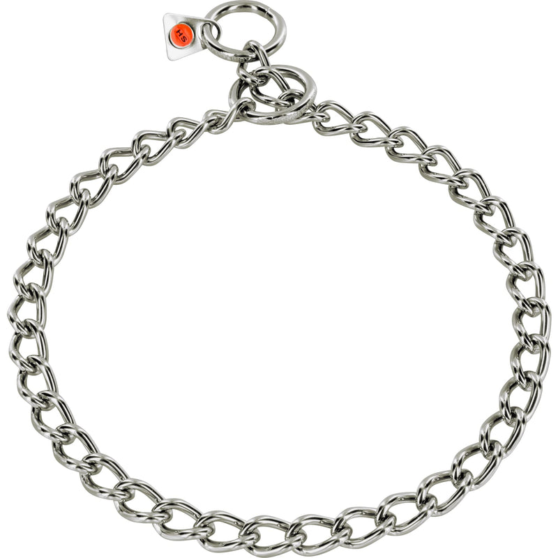 Herm Sprenger Stainless Steel Dog Collar with Round Links Choke Chain for Small Medium Large Dogs Professional Training Collar Correction Slip Chain Made in Germany (18in (45cm)) 18in (45cm) - BeesActive Australia
