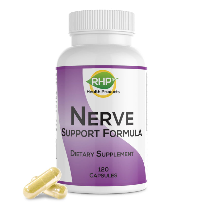 Nerve Support Formula Supplement - Nutritional Support for Neuropathy Pain Relief for Feet & Hands, Advanced B Complex with Benfotiamine, Vitamin B1, Methyl B12, Folic Acid & D3 – 120 Capsules