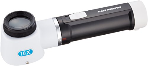 Misar Tech RF-100 Handheld Loupe, 10x Magnification, Lens Diameter 1.2 inches (30 mm), 0.02 inch (0.5 mm) Graduations, Light Included, Made in Japan