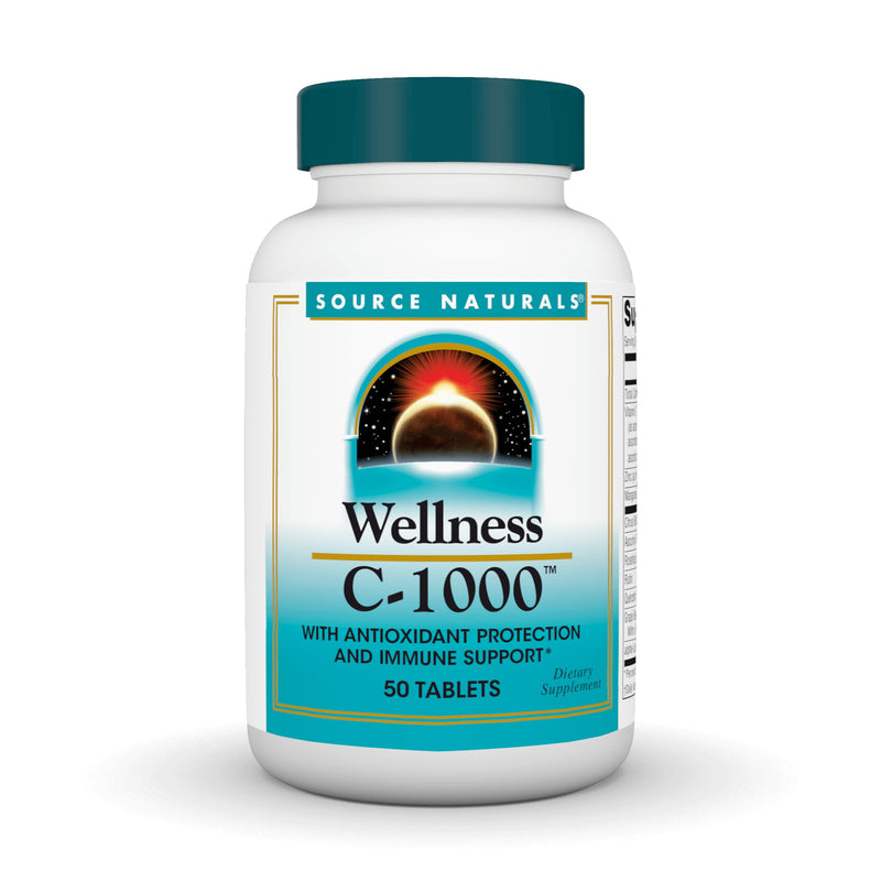 Source Naturals Wellness C-1000, 50 Tablets | Antioxidant Protection and Immune Protection* 50 Count (Pack of 1)