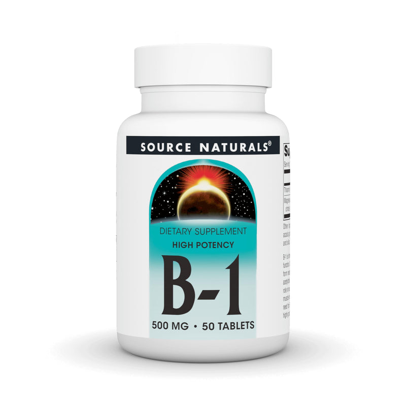 Source Naturals Vitamin B-1, Thiamin, 500mg - 50 Tablets | High Potency | Nerve Support* 1